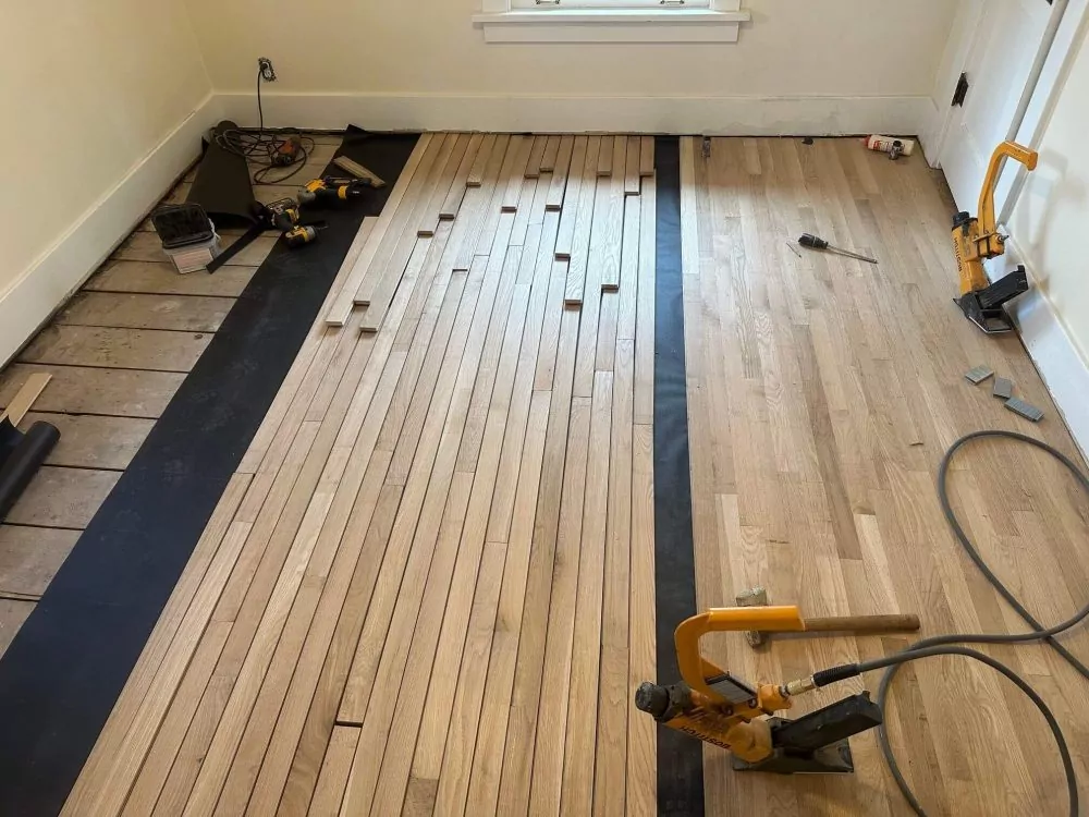 New white oak floors installation