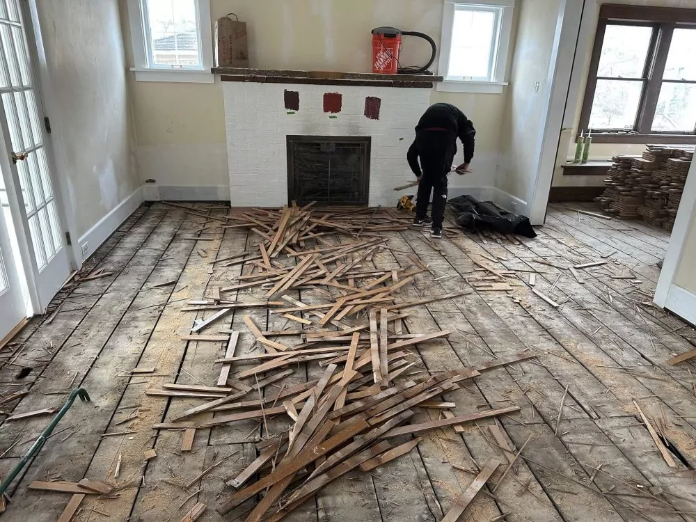 Old red oak floors removal