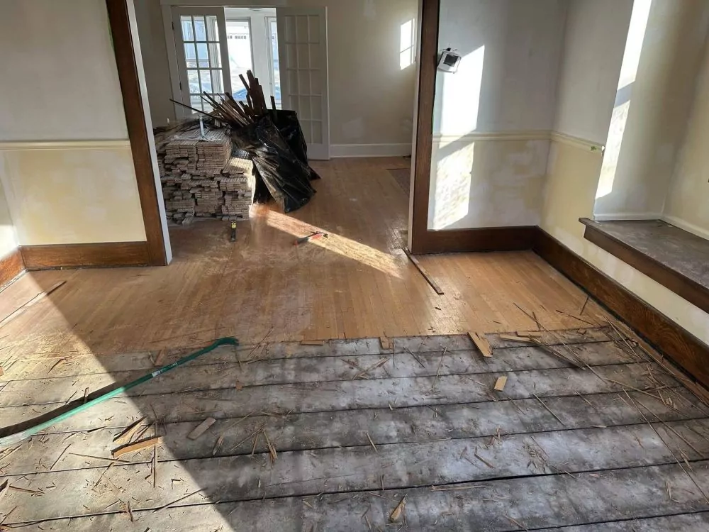 Old red oak floors removal