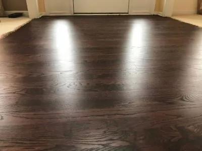 Dark hardwood floors refinished