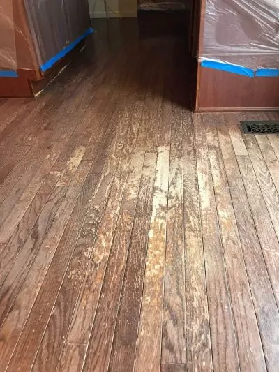 Old damaged hardwood floors