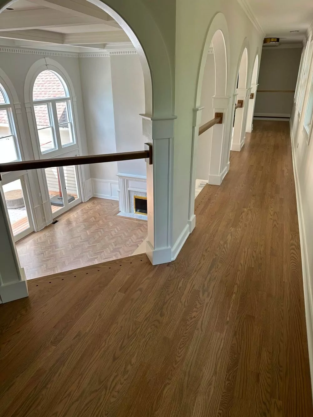 Second floor in house with hardwood after replacement carpet