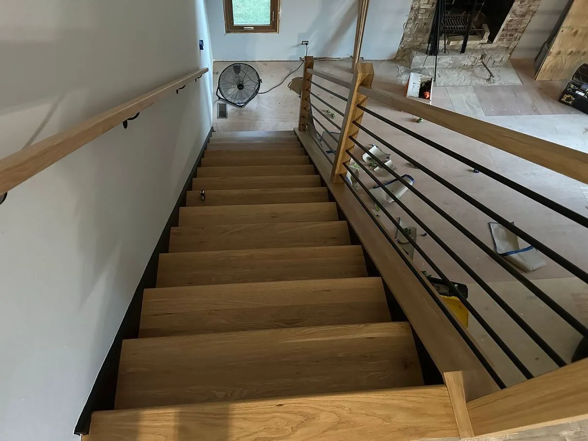 Refinished stairs white oak