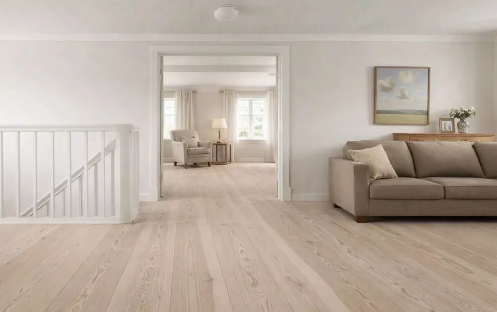 Ash hardwood floor in a hall